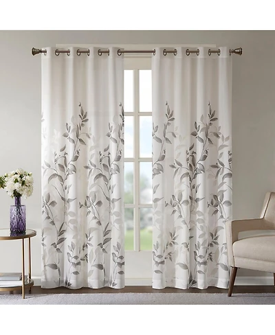 Laoties Printed Grommet Window Curtain Panel, 50" W x 84" H, Lightweight Semi-Sheer, Single Panel