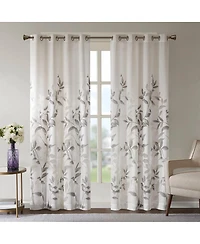 Laoties Printed Grommet Window Curtain Panel, 50" W x 84" H, Lightweight Semi-Sheer, Single Panel