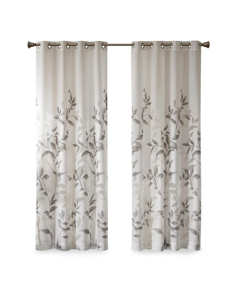 Laoties Printed Grommet Window Curtain Panel, 50" W x 84" H, Lightweight Semi-Sheer, Single Panel