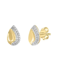 Macy's Diamond Earrings (1/10 ct. t.w.) in 10k Yellow Gold Over White Rhodium