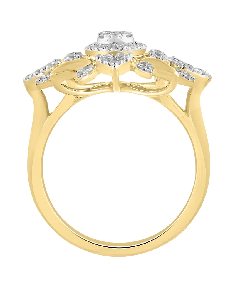 Macy's Diamond Ring (1/2 ct. t.w.) in 14k Yellow Gold White Rhodium