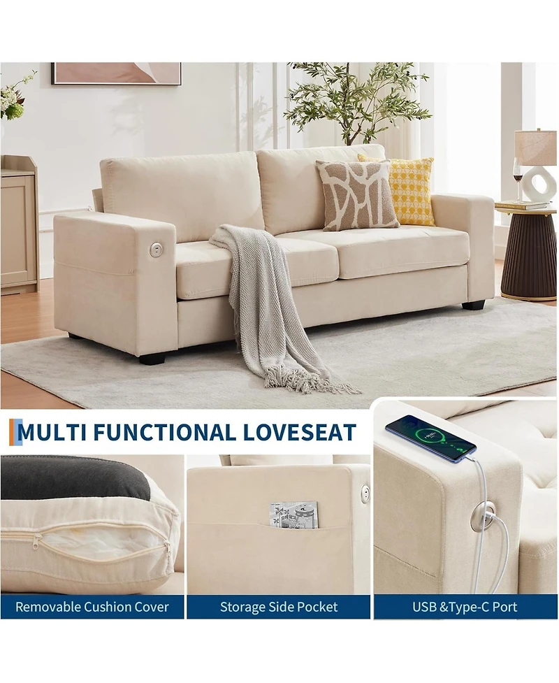 gaomon 90" Oversized Cloud Couch, 114 Pounds Mid Century Chenille Sofa