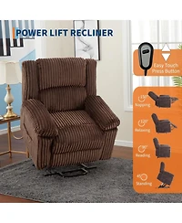 gaomon Power Lift Recliner Chair - Heat and Massage, Electric Lift Plush Recliner with Soft Padded Seat, Back Support & Armrests