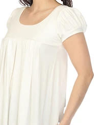White Mark Women's Cap Sleeve Pleated Top