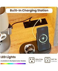 gaomon 68.7 " Pantry Cabinet with Led Light and Charging Station, Kitchen Storage Countertop