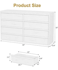 gaomon 8 Drawer Antique Dresser, Wooden Double Chest for Living Room, Entryway
