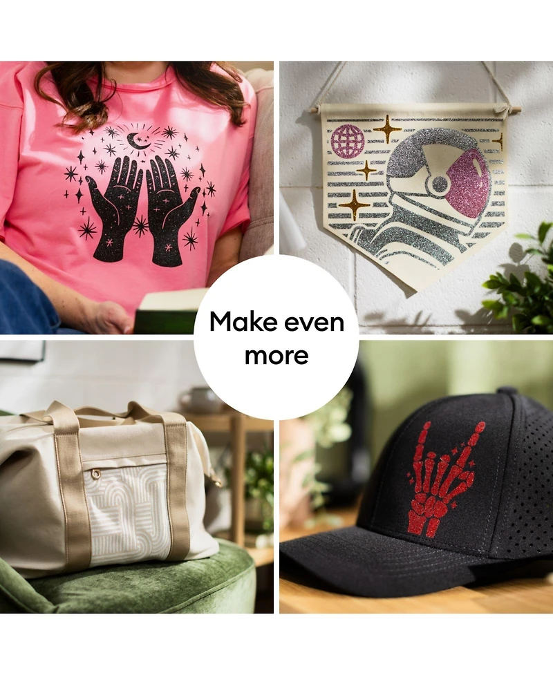 Cricut Glitter Iron-On Craft Vinyl Sheets, 10 x 12 in, Multicolor, 6 Count