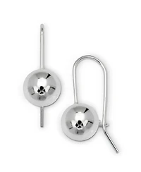 Curata Jewelry 925 Sterling Silver 10mm Polished Solid Ball Frenchwire Drop Earrings
