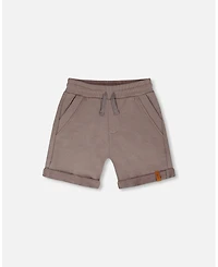 Deux par Toddler Boys French Terry Shorts Taupe