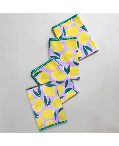 Supra Endura Lemon Print Organic Napkins, 4 Pack