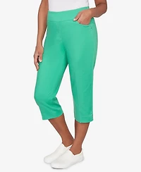 Alfred Dunner Women's Resort Living Smooth Waist Easy Pull- On Capri Pants