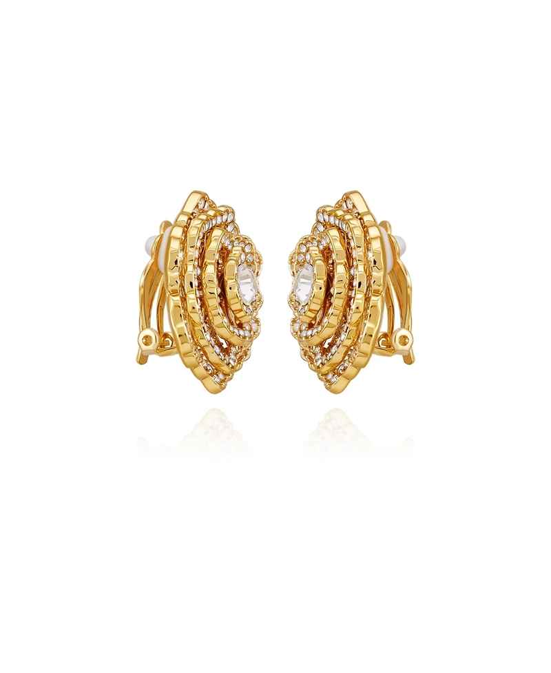 Guess Glass Stone Floral Stud Earrings