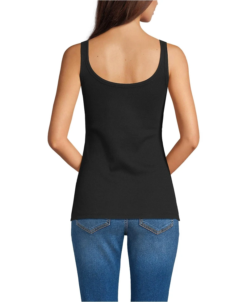 Lands' End Women's Micro Rib Go-To Layering Tank Tees