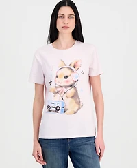 Self Esteem Juniors' Bunny Headphones Graphic T-Shirt