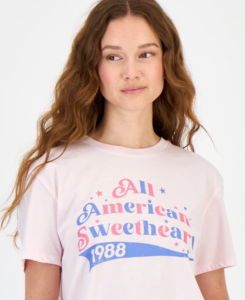 Rebellious One Juniors' American Sweetheart Graphic Print T-Shirt
