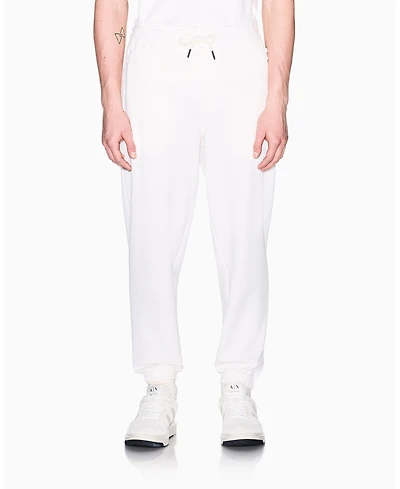 A|X Armani Exchange Men's White Edition Fleece Jogger Pants