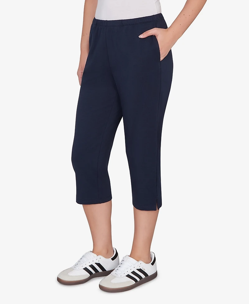 Ruby Rd. Petite Elastic Waist French Terry Capri