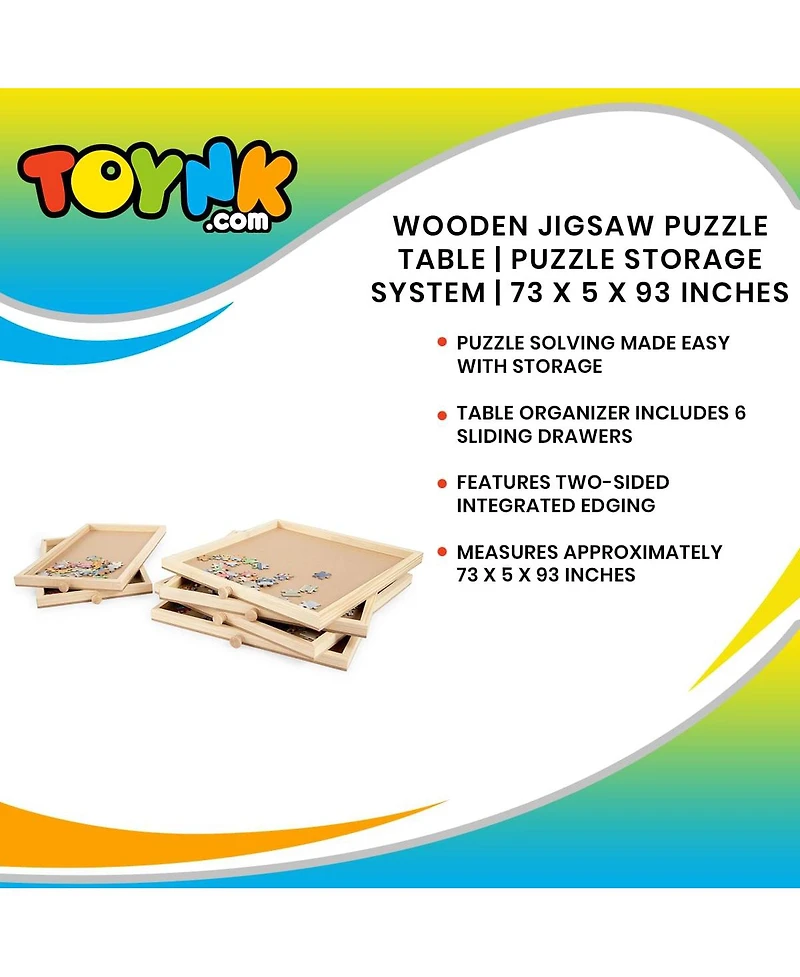 Wooden Jigsaw Puzzle Table | Puzzle Storage System | 35 x 2 x 28 Inches
