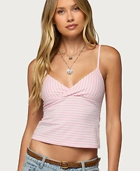 Edikted Women's Emilea V Neck Striped Tank Top