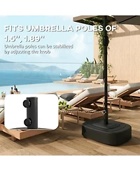 Outsunny Patio Umbrella Base with Wheels, for 1.5"/1.9" Poles