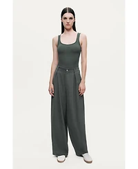 Nocturne Women's Textured Wide-Leg Pants