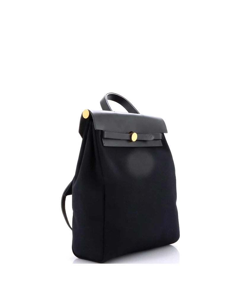 Pre-Owned HERMES Herbag A Dos Zip Backpack Toile and Leather