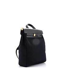 Pre-Owned HERMES Herbag A Dos Zip Backpack Toile and Leather