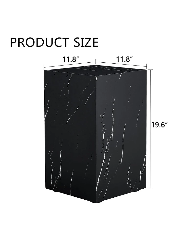 Streamdale Furniture Black Marble Texture Mdf Coffee Table - Luxurious Design, Rectangular Accent.