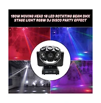 Artudatech 180W Rgbw Moving Head Stage Light with Adjustable Strobe, Dmx & Auto Music Sync