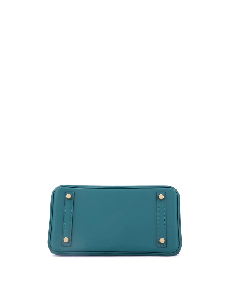 Pre-Owned HERMES Birkin 25 Handbag Green Swift with Gold Hardware