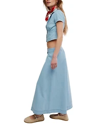 Free People Women's Button-Down Top and A-Line Skirt, 2-Piece Set