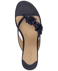 Lauren Ralph Women's Francesca Floral-Trim Nappa Dress Sandals