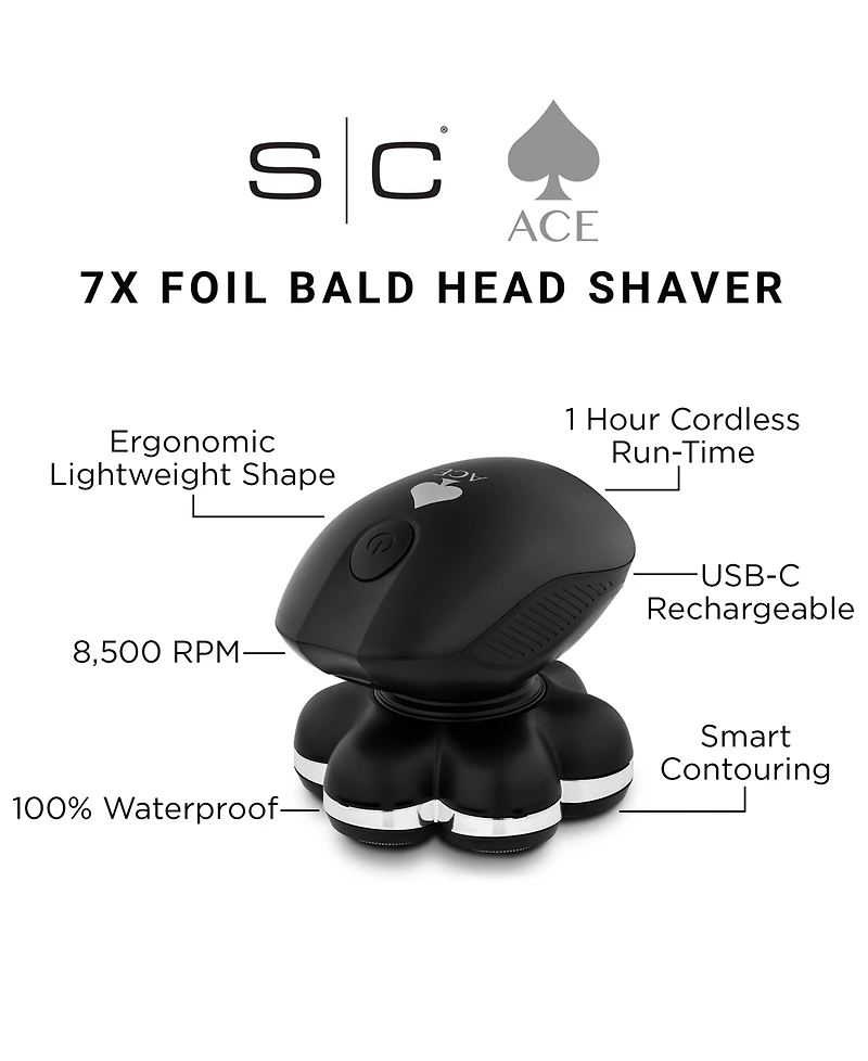 StyleCraft Professional Men's Ace 7X Bald Head Shaver