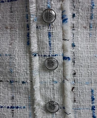 Bcbg Women's Button Front Tweed Mini Skirt