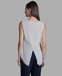 Bcbg Women's V-Neck Lace Detail Pull-On Top