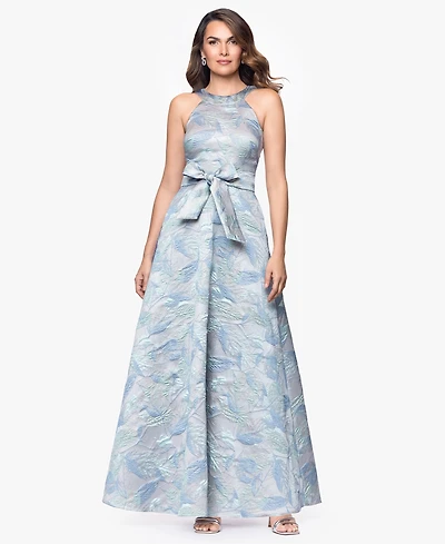 Betsy & Adam Women's Halter Neck Ball Gown