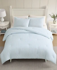 Laura Ashley Dilly Dally Stripe 3-Pc. Comforter Set