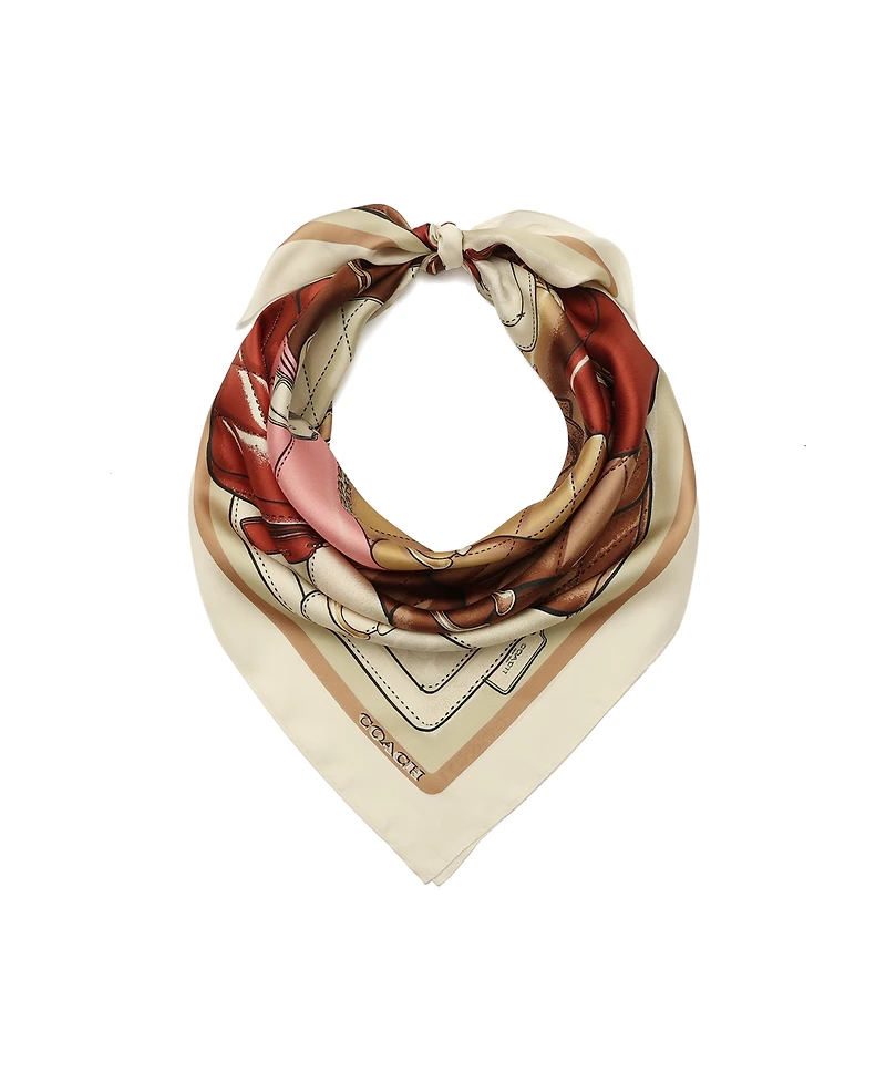Coach Women's Stacked Tabby Printed Silk Square Scarf