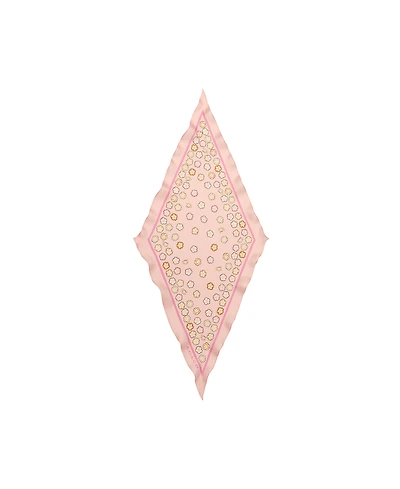Coach Women's Waterfall Tea Rose Printed Silk Diamond Scarf