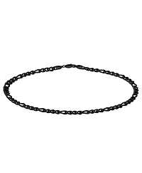Rhona Sutton Men's Stainless Steel Black Plated Figaro Chain Bracelet