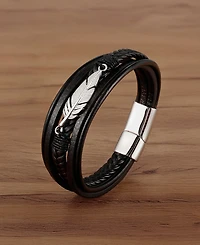 Rhona Sutton Men's Alaris Leather & Stainless Steel Bracelet