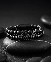 Rhona Sutton Men's Stainless Steel & Novar Black Bracelet