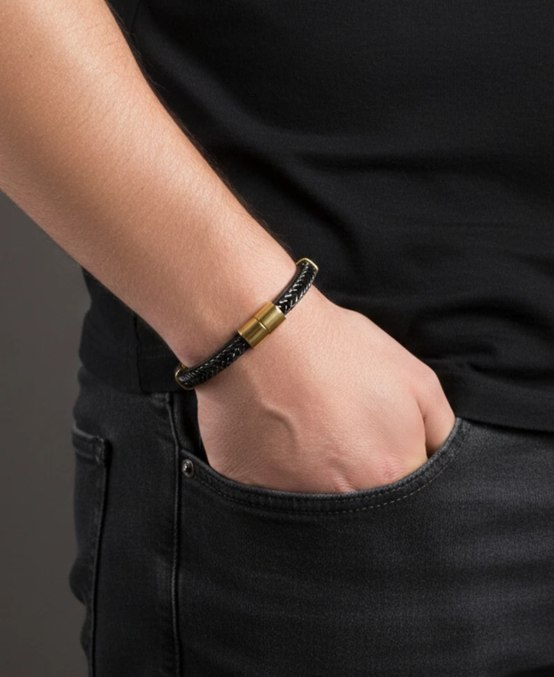 Rhona Sutton Men's Stainless Steel & Axelar Gold-Tone Bracelet