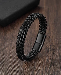 Rhona Sutton Men's Monarch Leather & Stainless Steel Bracelet