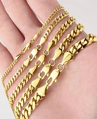 Rhona Sutton Men's Miami Cuban Chain Necklace in 14k Gold Plated
