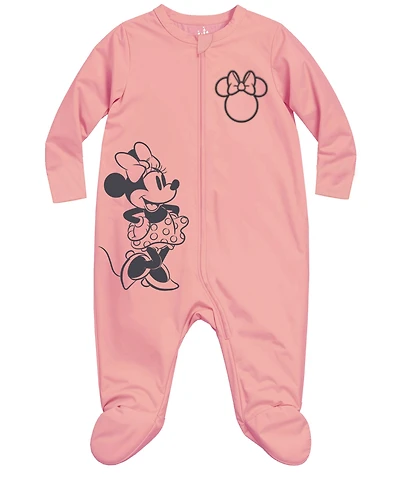 Disney Baby Girls' Minnie Mouse Footed Coverall