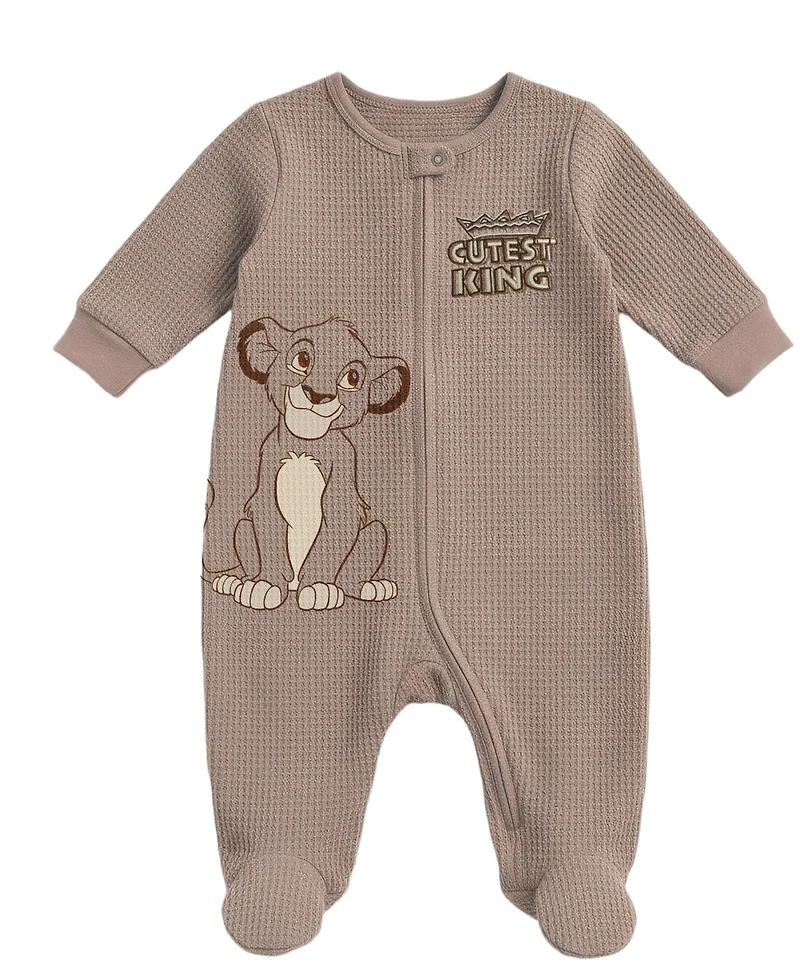 Disney Baby Boys' Lion King Footed Coverall and Hat, 2-Piece Set