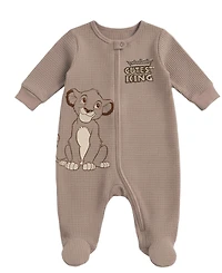Disney Baby Boys' Lion King Footed Coverall and Hat, 2-Piece Set