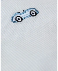 MeMoi Baby Boys 2 Piece "Vintage Race Car" Embroidered Mini-Ribbed Pull-On Lounge Set