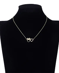 Disney Minnie Mouse Crystal Open Heart and Minnie Pendant Necklace